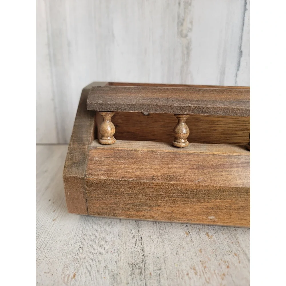 Vintage wooden spice rack napkin letter holder wall unique home decor figure